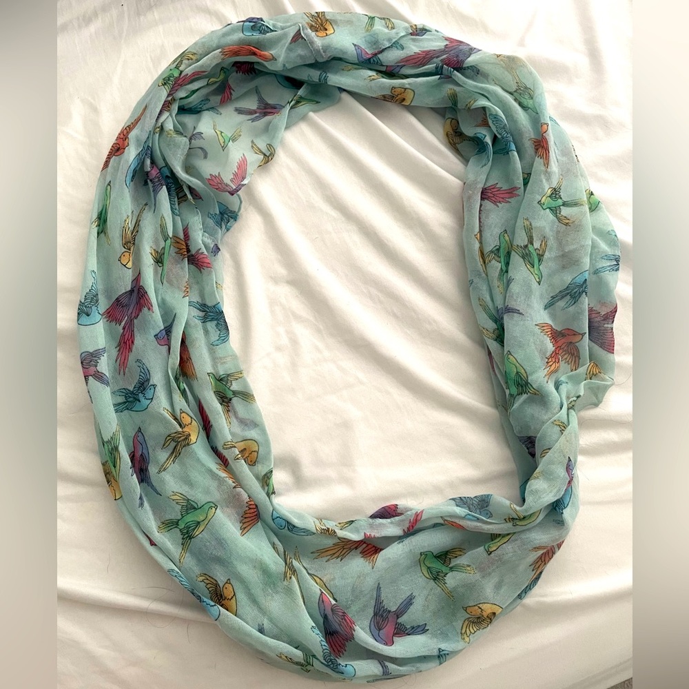 Light Blue Bird Infinity Scarf- free with bundle